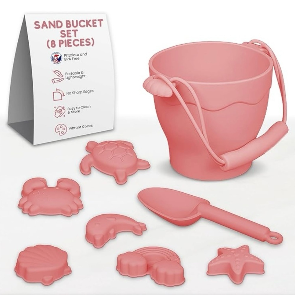 NWT EL BEBE Pink Sand Bucket Set 8 Pieces